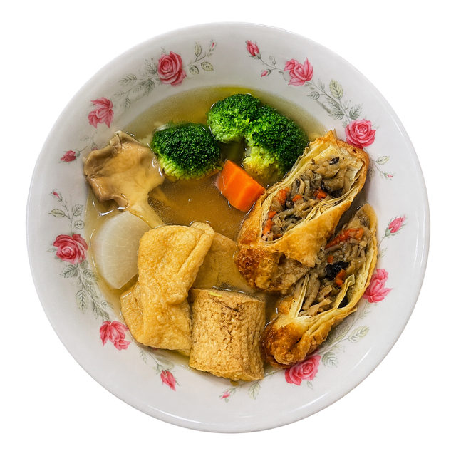 阿益素食 菜捲什錦湯
